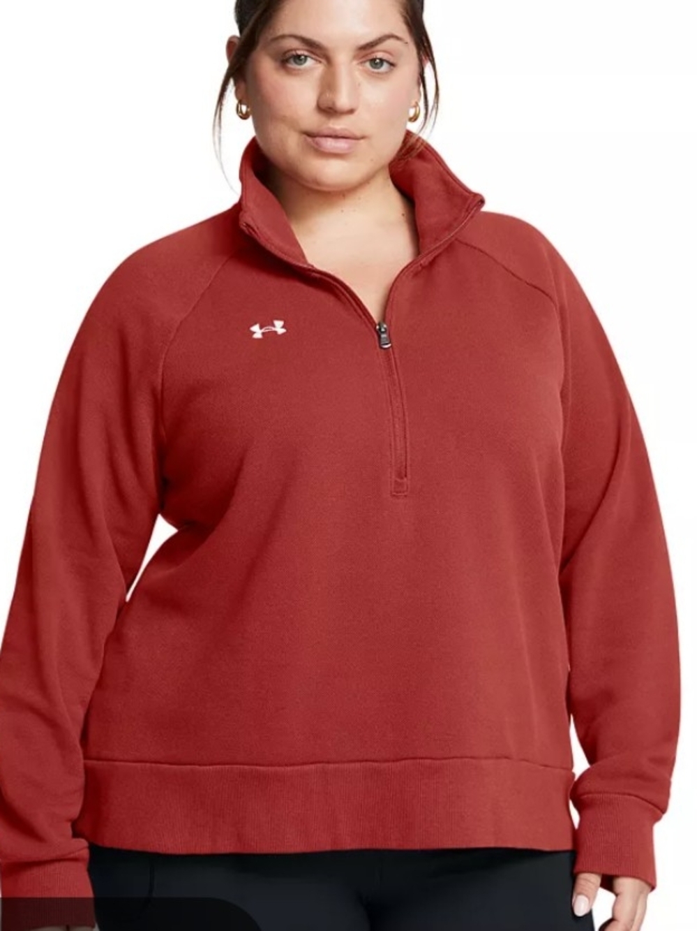 Under Armour Women's Rust Orange Quarter-Zip Pullover Sweatshirt